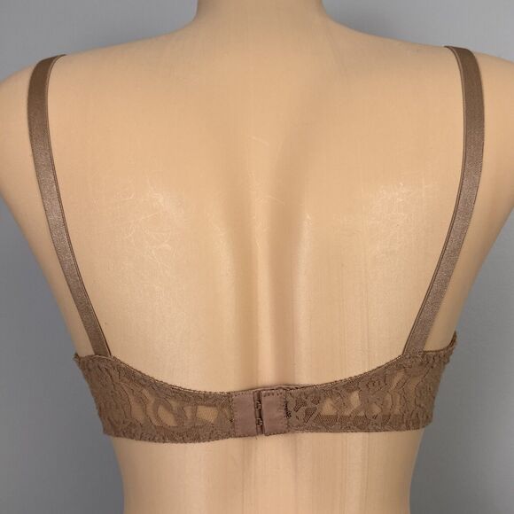 Vintage Fruit of the Loom Bra 36C Helenca Lace Sheer Brown Unlined 4425 - Picture 5 of 9